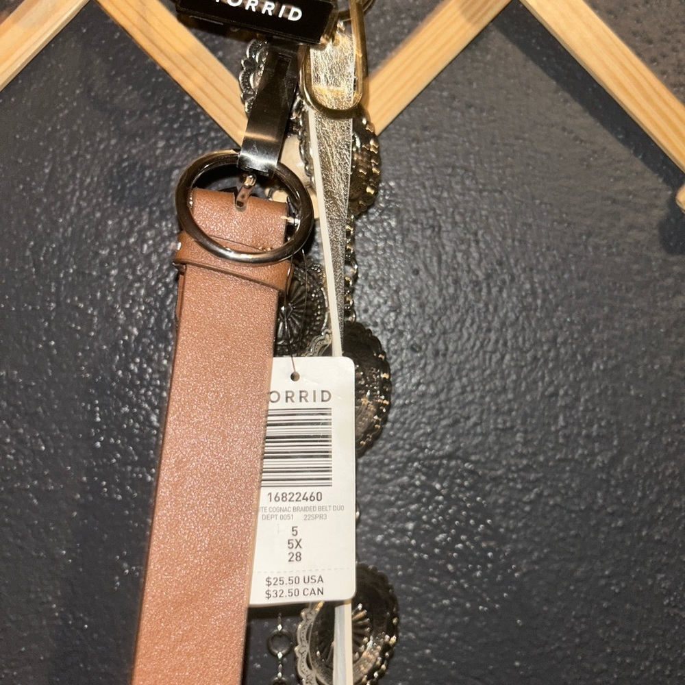 3 Torrid Belts Tan Belt with Silver Accents